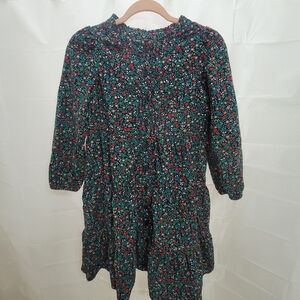 Crewcuts Tiered Twir Floral Corduroy Dress 100% cotton.
